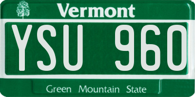 VT license plate YSU960