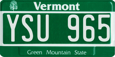 VT license plate YSU965