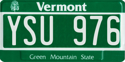 VT license plate YSU976