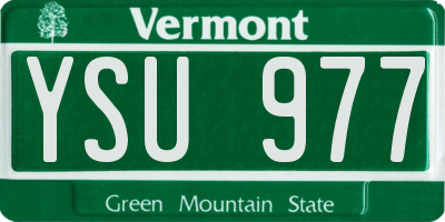 VT license plate YSU977