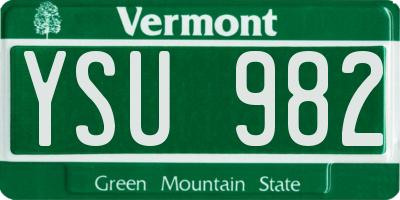 VT license plate YSU982