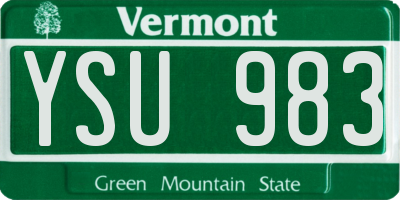 VT license plate YSU983