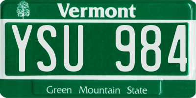 VT license plate YSU984
