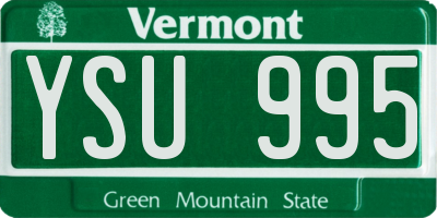 VT license plate YSU995