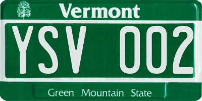 VT license plate YSV002