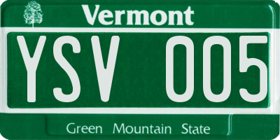 VT license plate YSV005