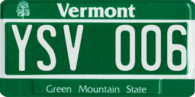 VT license plate YSV006