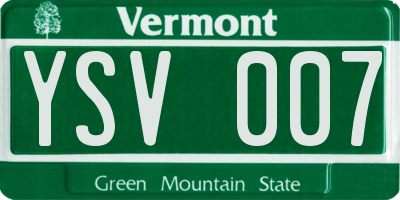 VT license plate YSV007