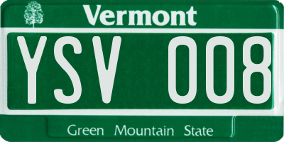 VT license plate YSV008
