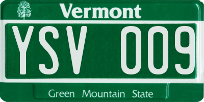 VT license plate YSV009