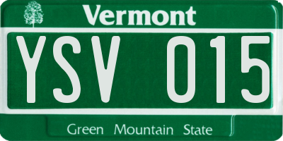 VT license plate YSV015
