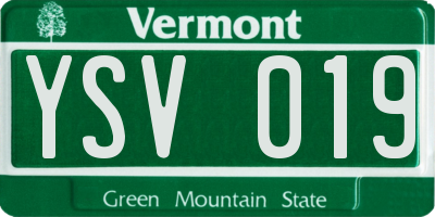 VT license plate YSV019