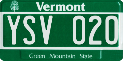 VT license plate YSV020