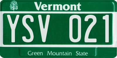 VT license plate YSV021