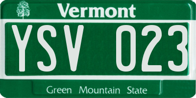 VT license plate YSV023