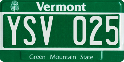 VT license plate YSV025
