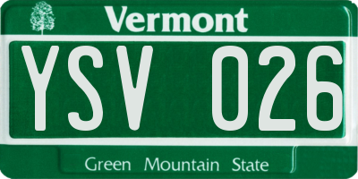 VT license plate YSV026