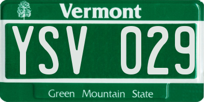 VT license plate YSV029