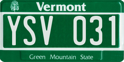 VT license plate YSV031
