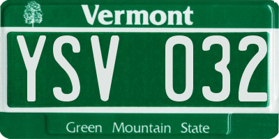 VT license plate YSV032