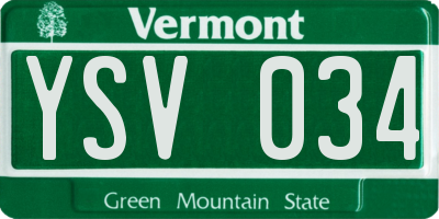 VT license plate YSV034