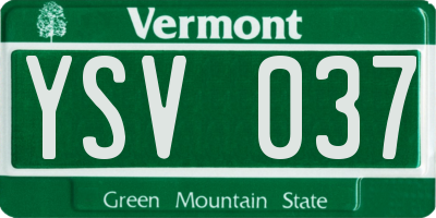 VT license plate YSV037