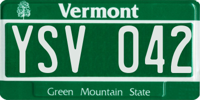 VT license plate YSV042