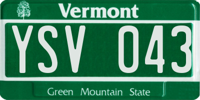 VT license plate YSV043