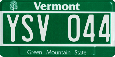 VT license plate YSV044
