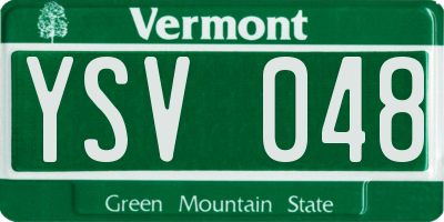 VT license plate YSV048