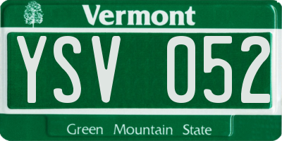 VT license plate YSV052