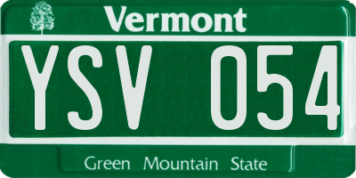 VT license plate YSV054