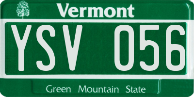 VT license plate YSV056