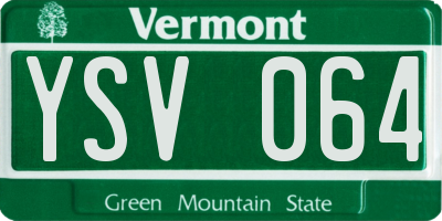 VT license plate YSV064