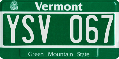 VT license plate YSV067