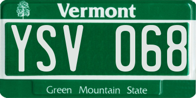VT license plate YSV068