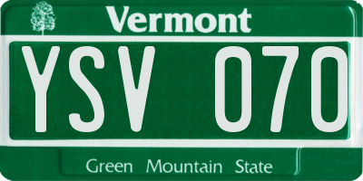 VT license plate YSV070