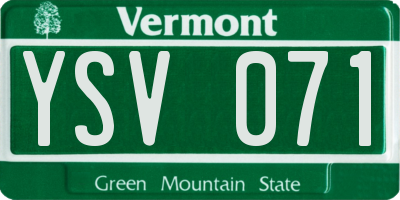 VT license plate YSV071