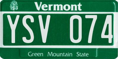 VT license plate YSV074