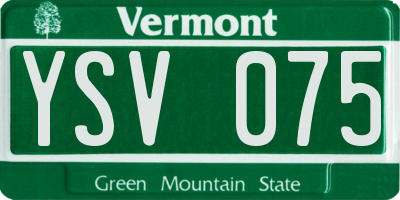 VT license plate YSV075