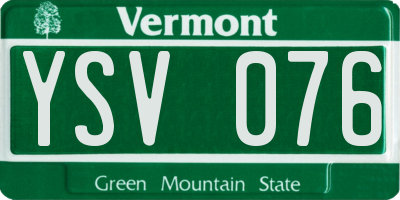 VT license plate YSV076