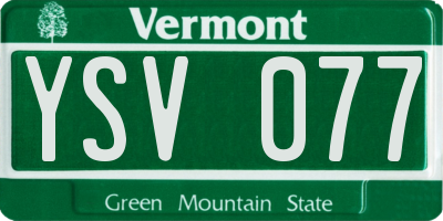 VT license plate YSV077