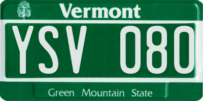 VT license plate YSV080