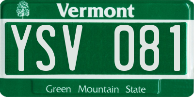 VT license plate YSV081