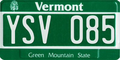 VT license plate YSV085