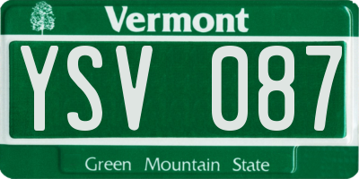VT license plate YSV087