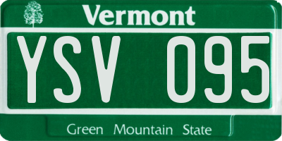 VT license plate YSV095