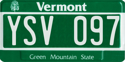 VT license plate YSV097