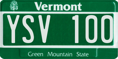VT license plate YSV100