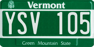 VT license plate YSV105